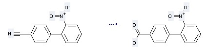 The 2'-Nitro-biphenyl-4-carboxylic acid could be obtained by the reactant of [1,1'-Biphenyl]-4-carbonitrile,2'-nitro-. 